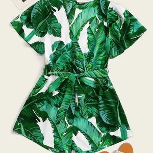 NWOT Palm Leaf Romper